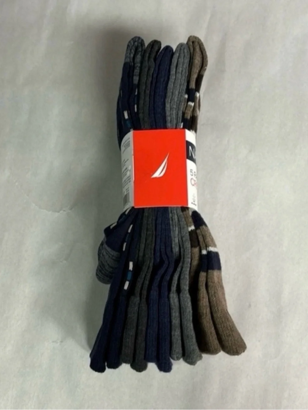 New Nautica Socks Men’s 5 Pair Multicolor Crew Sock Business Casual Dress Active